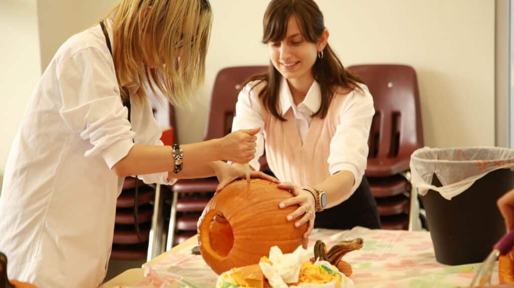 halloween pumpkin carving at NYA